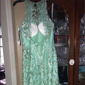 Blue Sherri hill prom dress